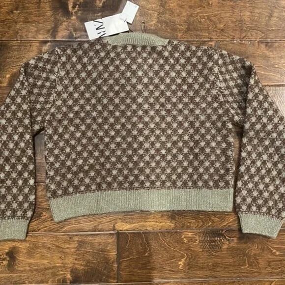ZARA Rare Wool-Blend Knit Cardigan NWT – Gold Button Jacket – Size L - Picture 16 of 16